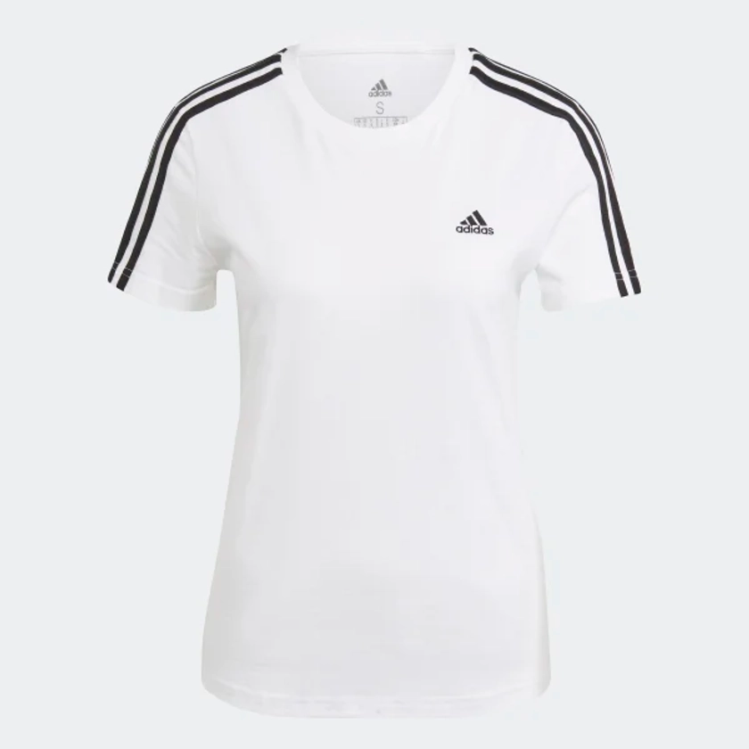 adidas Essentials Slim 3-Stripes Tee - White | Free Shipping with adiClub | adidas Canada