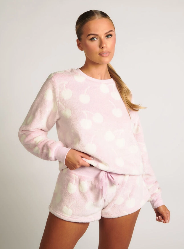 Fluffy Cherry Short Pyjama Set | Boux Avenue