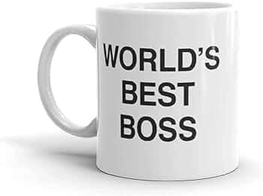 Tazza in ceramica con scritta “World’s best boss”, “Dunder Mifflin” (The Office), 325 ml