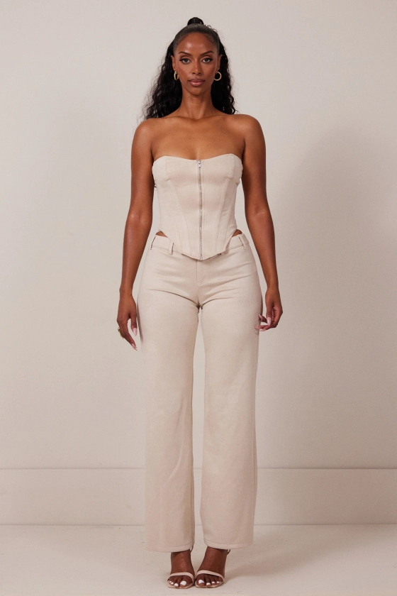 The suede trousers - Stone – marsthelabel