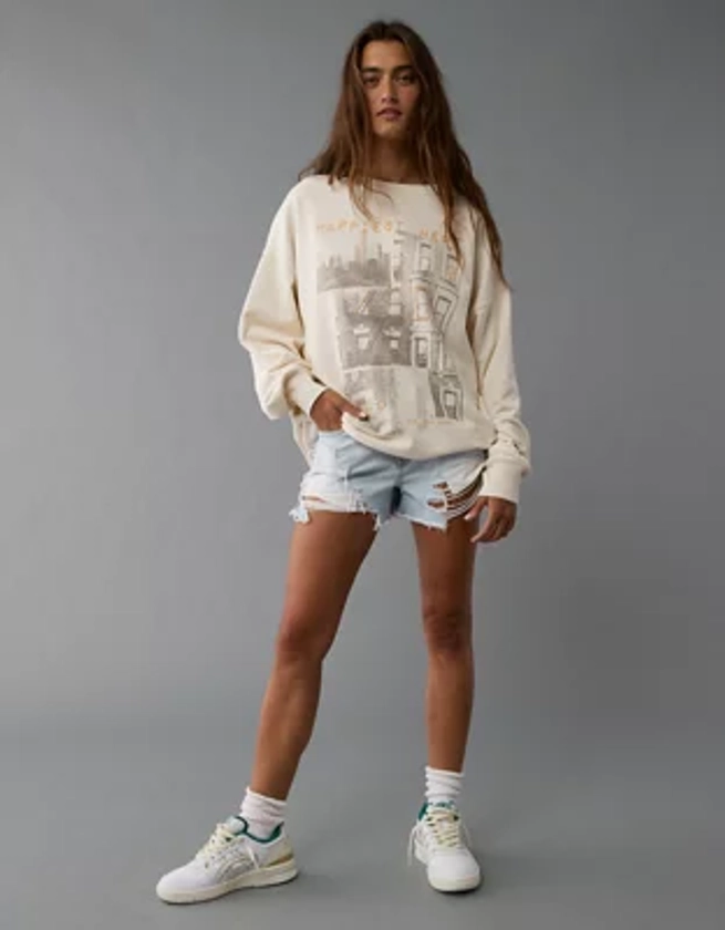 AE Oversized Graphic Crew Neck Sweatshirt