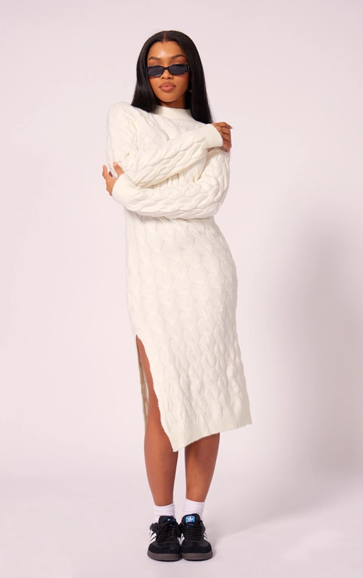White Knit Maxi Dress | Knitwear