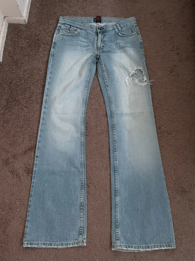 Vintage Y2K Flared Jeans Grunge Hysteric Style