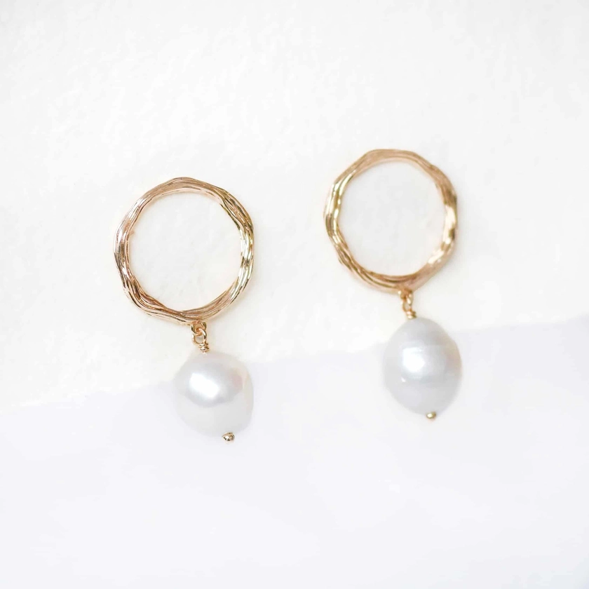 Boucles d'oreilles Perles pendantes baroques