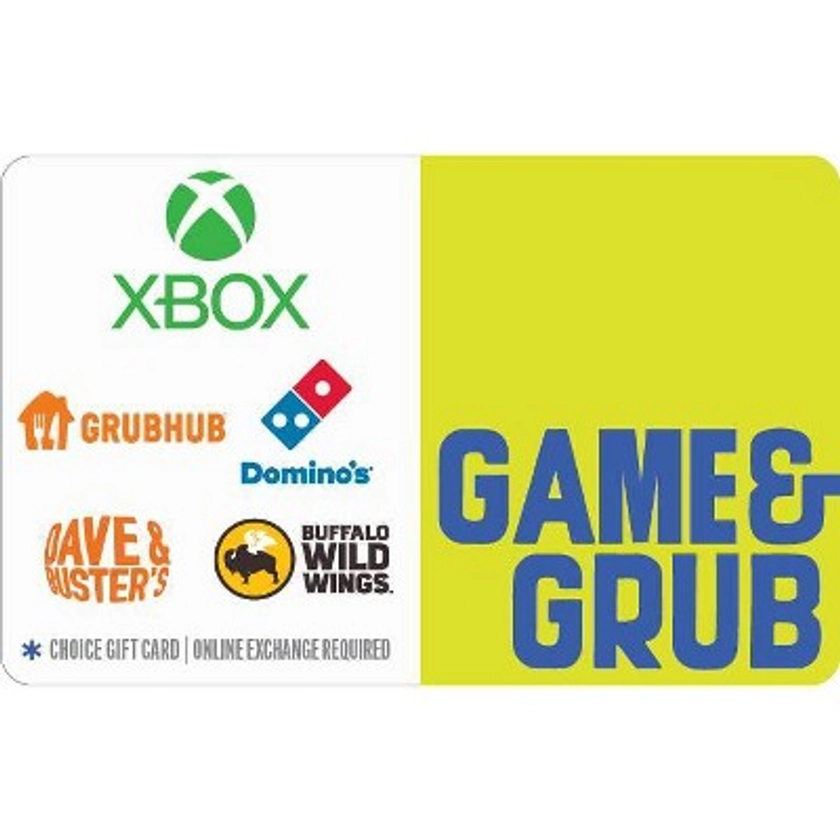 Game and Grub Gift Card $25 (Email Delivery)