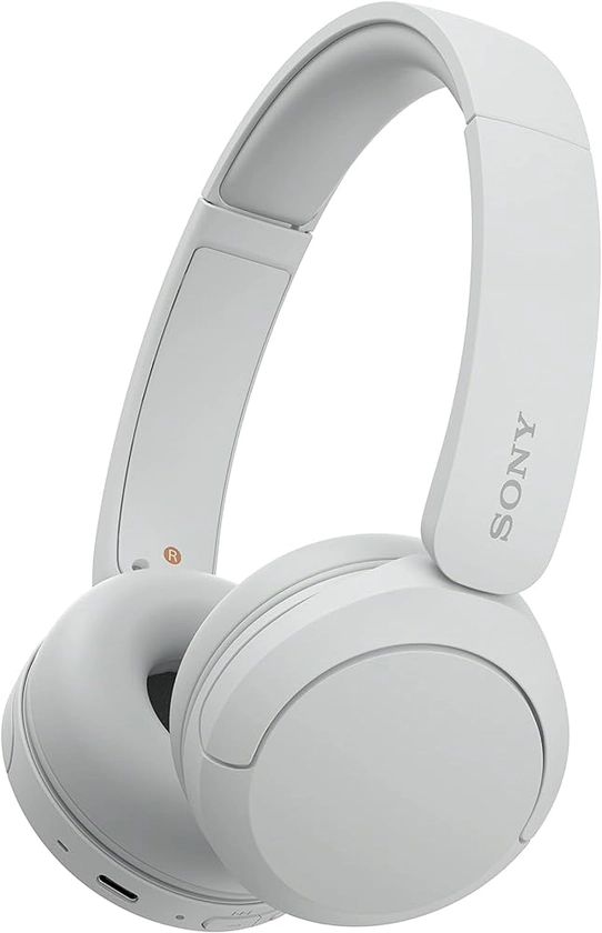 Sony WH-CH520 Wireless Bluetooth Headphones - up to 50 Hours Battery Life with Quick Charge, On-ear style - White