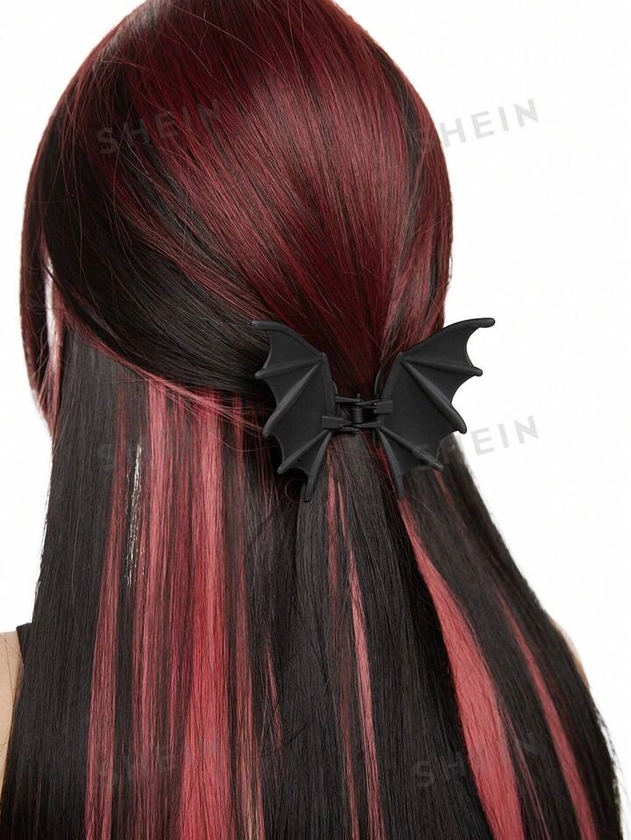 ROMWE Goth 1 pieza Clip de cabello en forma de murciélago decorativo de estilo punk/gótico