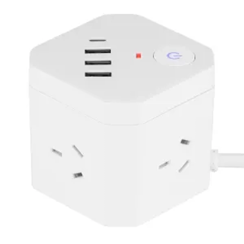 Arlec 4 Outlet Power Cube with 4 USB Ports