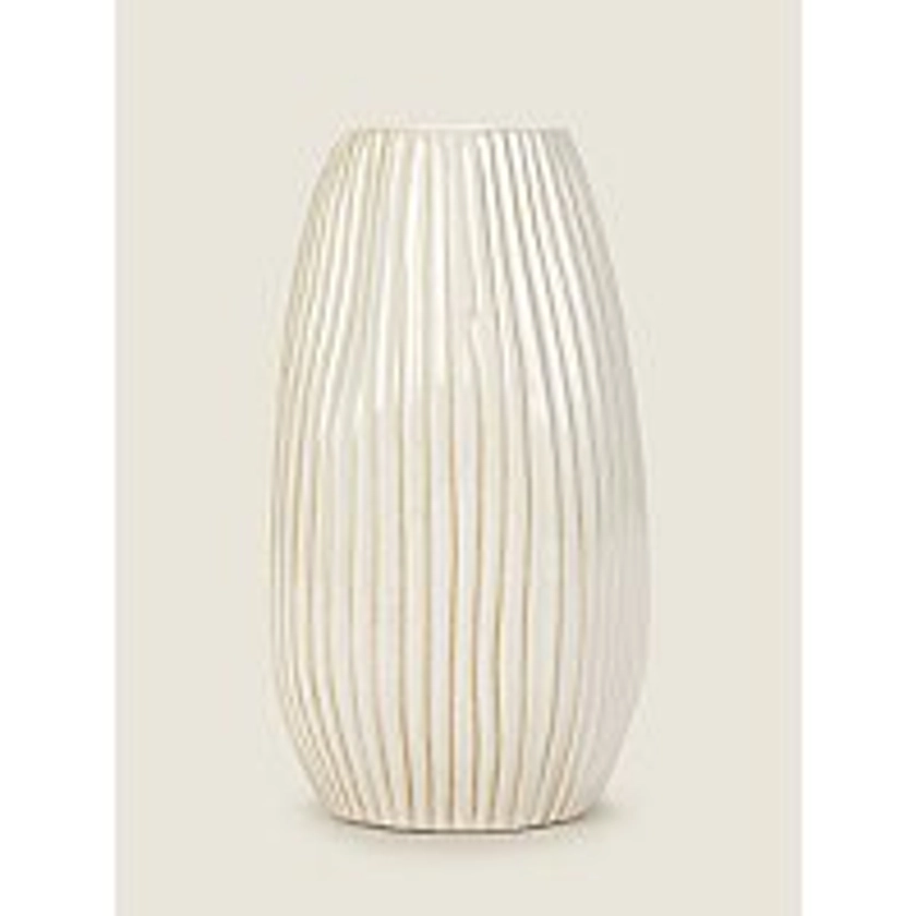 Natural Ceramic Vase with Bisque Detail | Home | George at ASDA