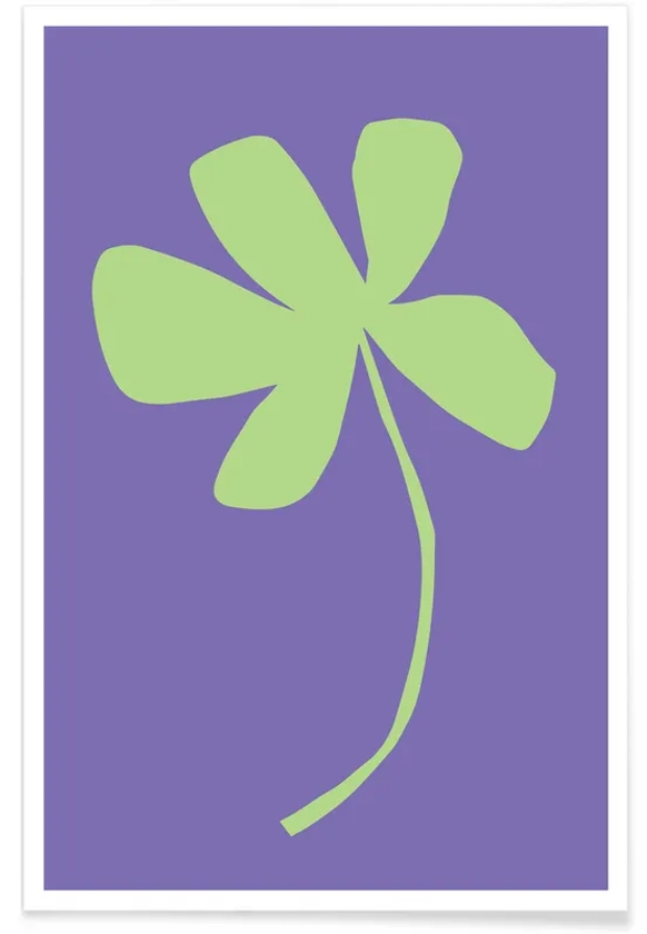 Single Green Flower affiche