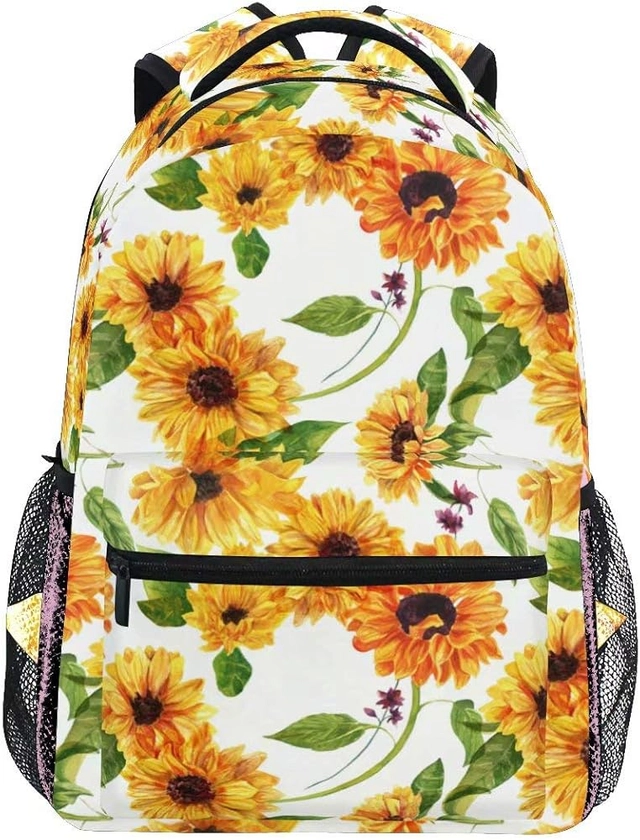 Amazon.com: Pfrewn Wamika Sunflower Floral Backpacks, Retro Flower Black Computer Laptop Backpack, School Book Bag Casual Travel Hiking Camping Daypack for Women Girls Kids : Electronics