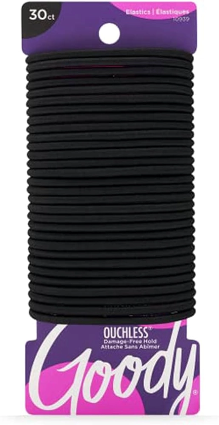 Amazon.com : Goody Ouchless Womens Elastic Hair Tie - 30 Count, Black - 4MM for Medium Hair- Hair Accessories for Women Perfect for Long Lasting Braids, Ponytails and More - Pain-Free : Beauty & Personal Care
