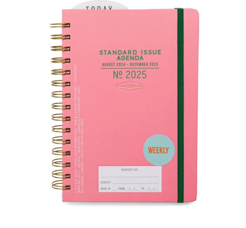 2025 Hot Pink Standard Issue Medium 17-month Weekly Planner