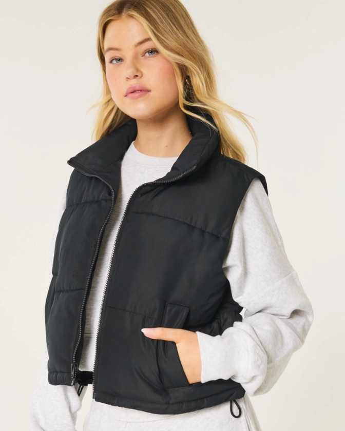 Women's Mini Zip-Up Puffer Vest | Women's Jackets & Coats | HollisterCo.com