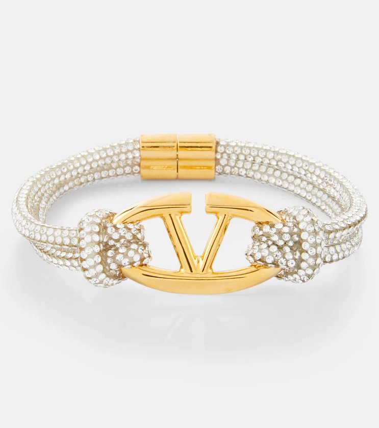 VLogo Moon embellished bracelet in silver - Valentino | Mytheresa