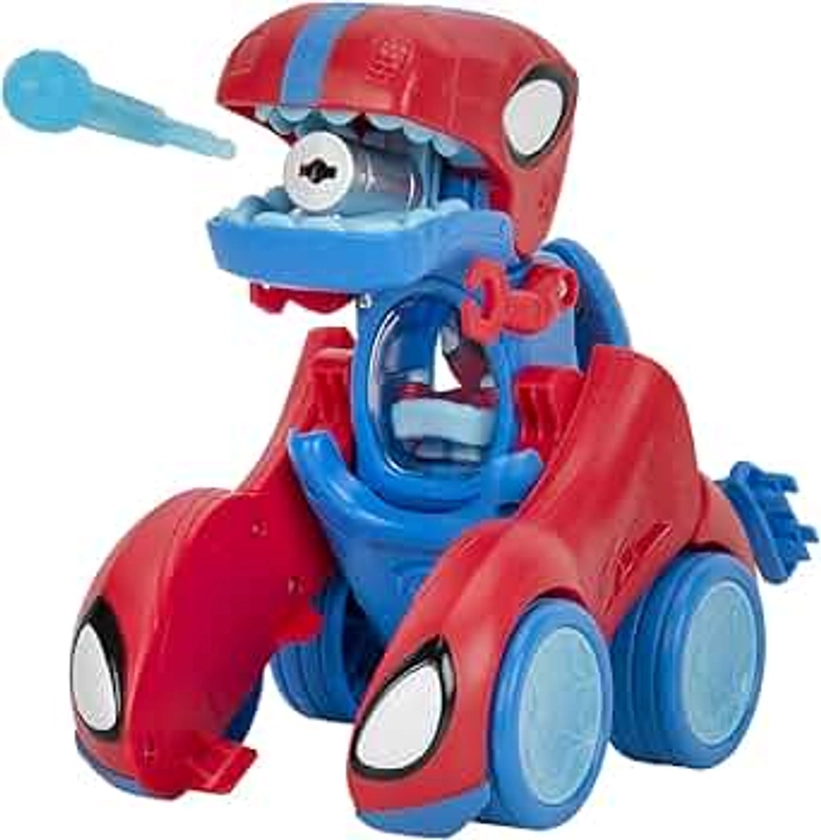 MARVEL Spidey and His Amazing Friends Spidey-Rex Racer - 8-Inch Vehicle with Sounds that Transforms from Vehicle Into Dinosaur