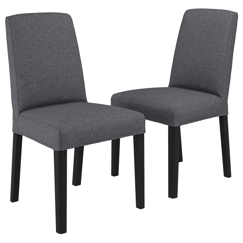 BERGMUND Chaise, noir/Gunnared gris moyen - IKEA