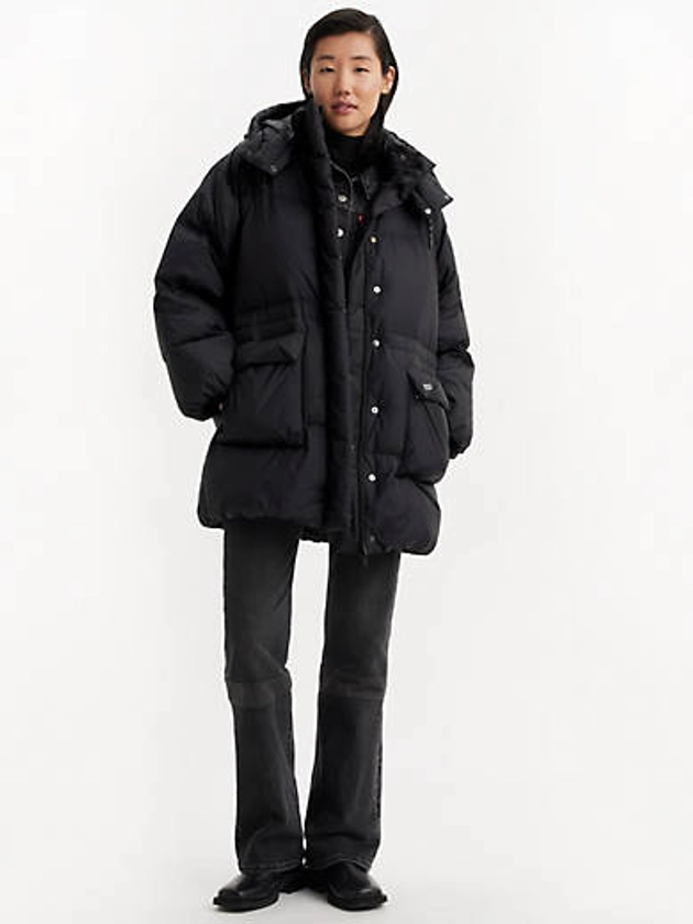 Western Midi Bubble Puffer Jacket - Black | Levi's® CA