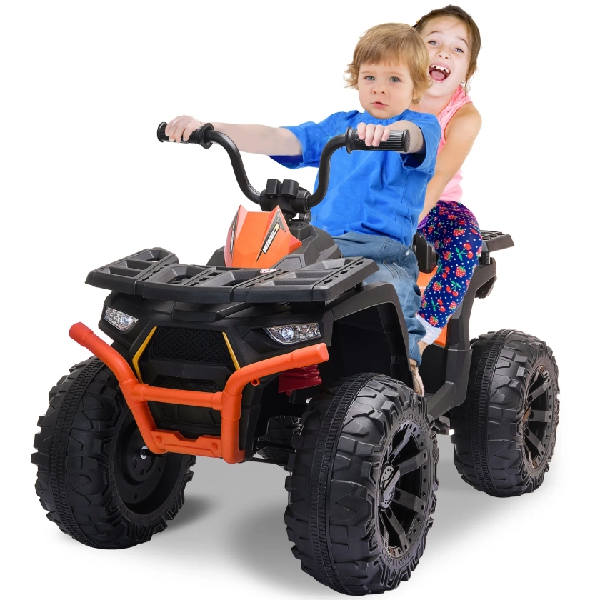 Joyracer 24V 2-Seater Kids Ride on Toy, 400W Motors, 9AH Battery Powered Electric 4-Wheeler ATV, Orange