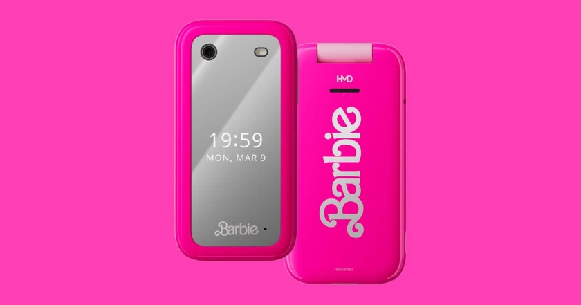 Téléphone à clapet Barbie ™ : Design chic, personnalisable et parfait pour déconnecter