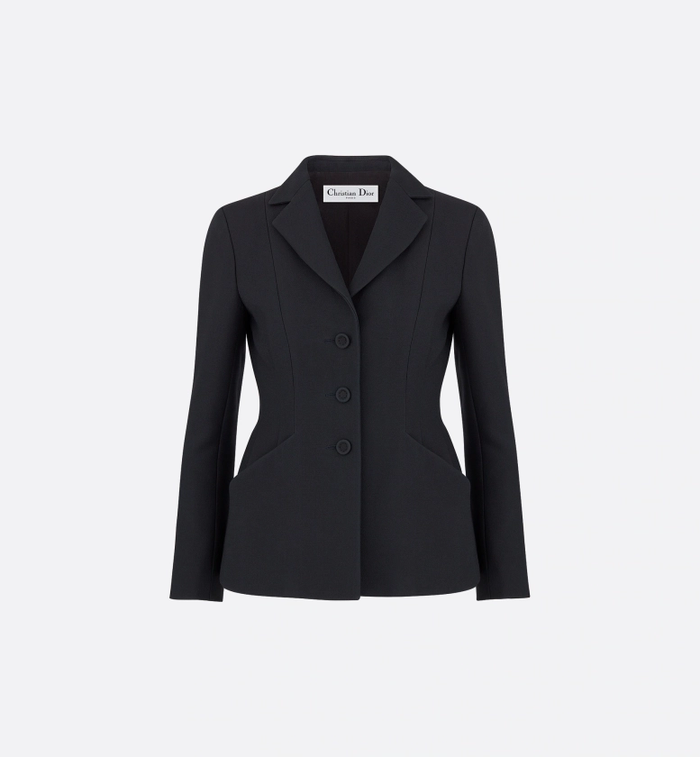 30 Montaigne Bar Jacket Black Single-Breasted Wool and Silk | DIOR