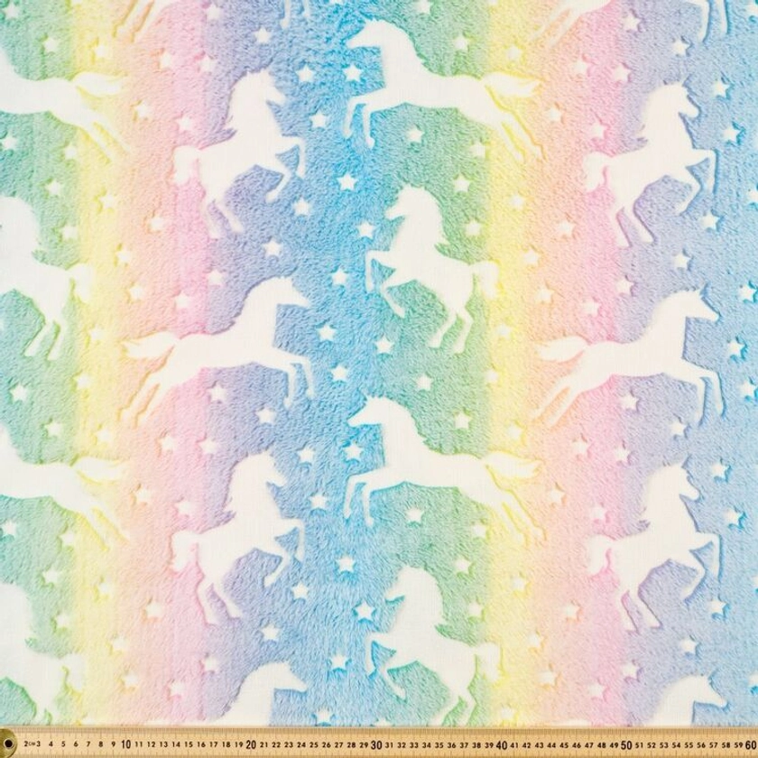 Unicorns 148 cm Glow Fleece Rainbow