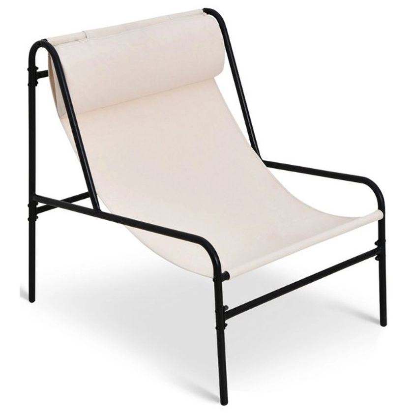 Buy Habitat Teka Metal Garden Chair - Cream | Garden chairs and sun loungers | Habitat