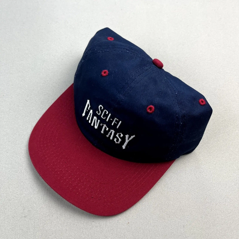 Sci-Fi Fantasy Sci-Fi Fantasy Hat Cap Snapback Navy Blue Red Biker Skater | Grailed