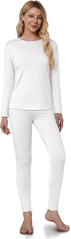 VZV Thermal Underwear for Women, Long Johns for Women Thermal Sets Fleece Lined Base Layer Women Thermals Top and Bottom Set