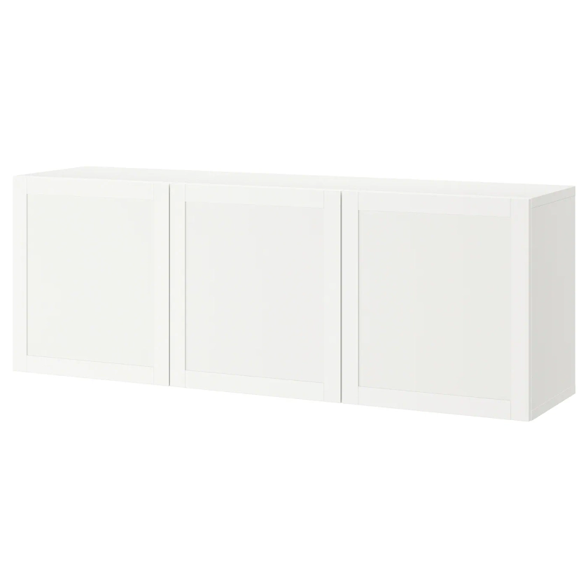 BESTÅ combinaison rangement murale, blanc/Hanviken blanc, 180x42x64 cm - IKEA