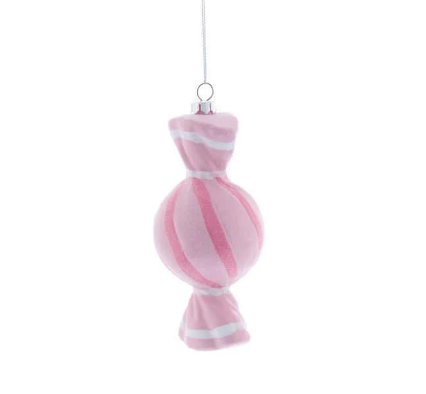 Pink & White Glitter Sweet Christmas Tree Decoration / Bauble