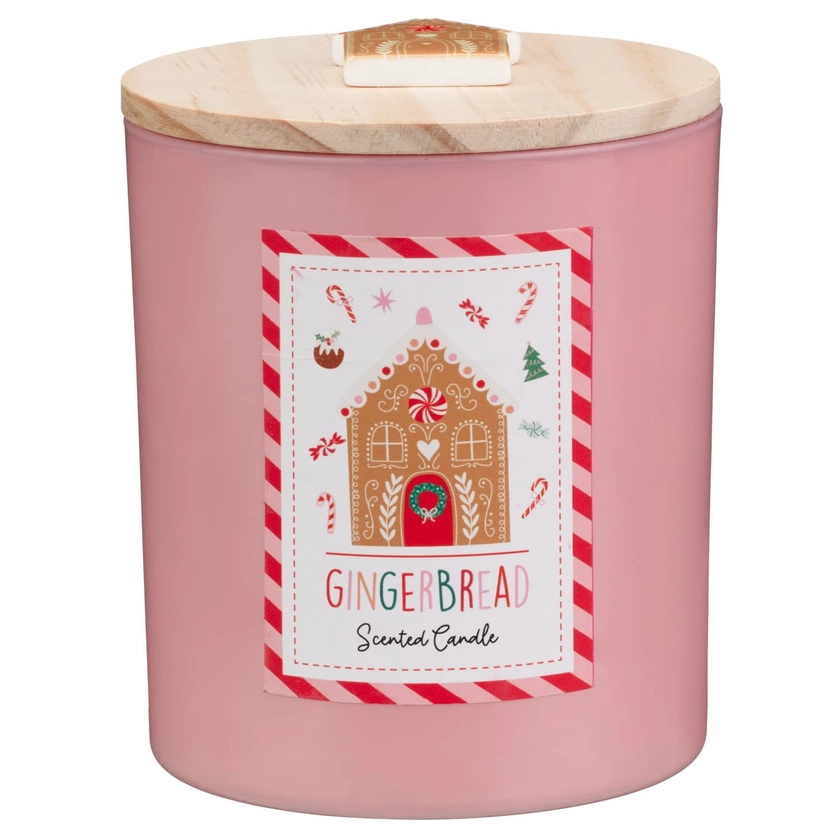 Large Gingerbread Scented Candle - Pink