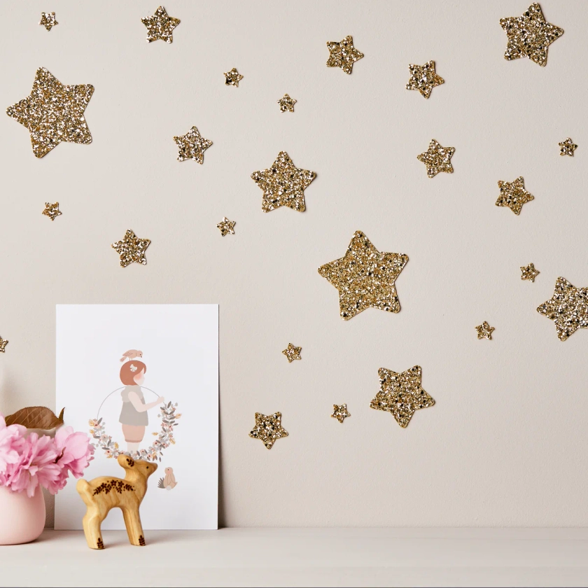 Gold Glitter Star Wall Stickers®