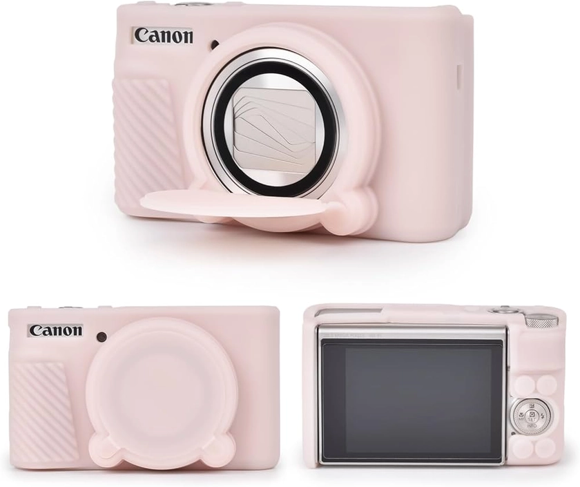 MUZIRI KINOKOO Étui en silicone souple pour appareil photo Canon PowerShot SX740/SX730 HS – Anti-rayures, fin, léger – Rose gelée