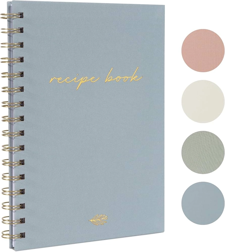 ZICOTO Aesthetic Blank Recipe Book with Linen Cover - The Perfect Recipe Notebook to Write in Your Own Recipes - Beautiful Blank Cookbook to Organize Your Recipes