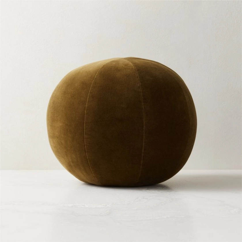 Terre Green Velvet Sphere Modern Throw Pillow + Reviews | CB2