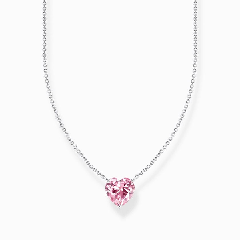 Silver necklace with pink heart-shaped pendant | THOMAS SABO