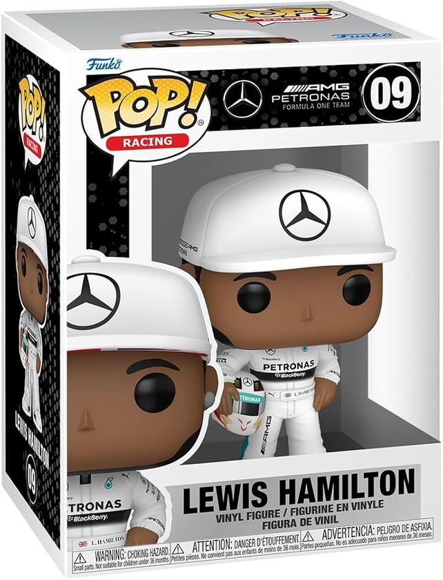 Funko Pop! Racing: Racing - Lewis Hamilton with Helmet - Mercedes-Benz - Figurine en Vinyle à Collectionner - Idée de Cadeau - Produits Officiels - Jouets pour Les Enfants et Adultes - Sports Fans