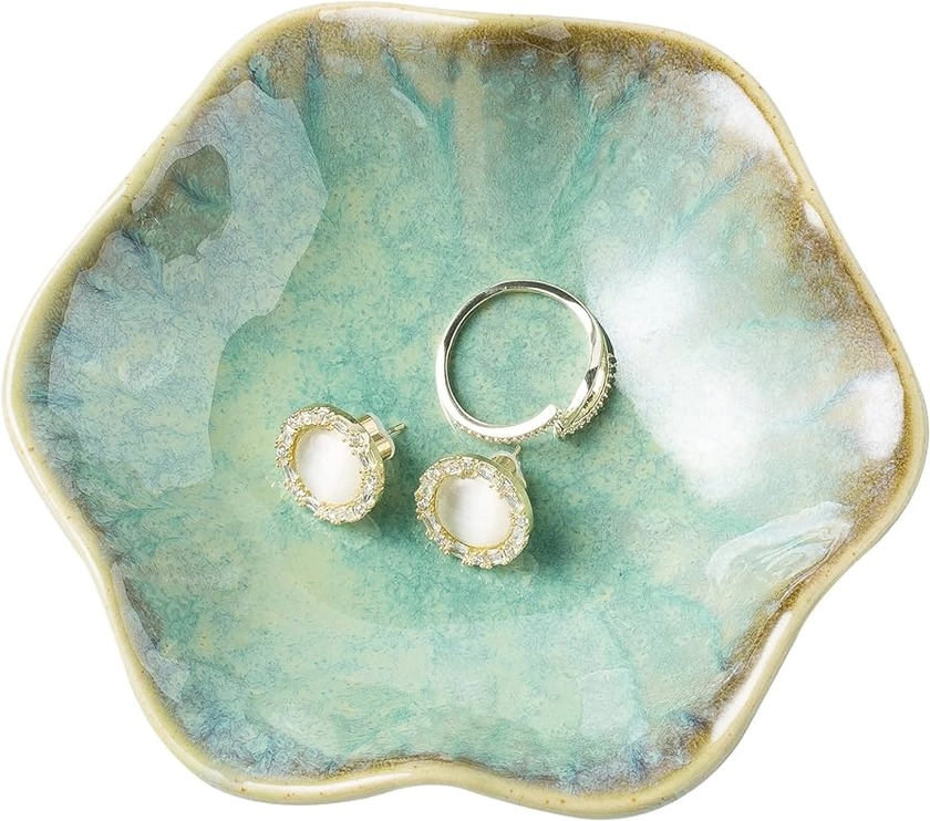 Amazon.com: BEUNAIZER Jewelry Dish Tray, Ring Dish, Ceramic Trinket Tray, Key Bowl, Decorative Plate, Gifts for Friends Sisters Daughter Mother (emerald green) : Clothing, Shoes & Jewelry