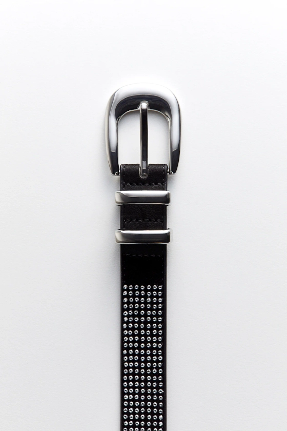 Rhinestone-embellished belt - Black - Men | H&M GB