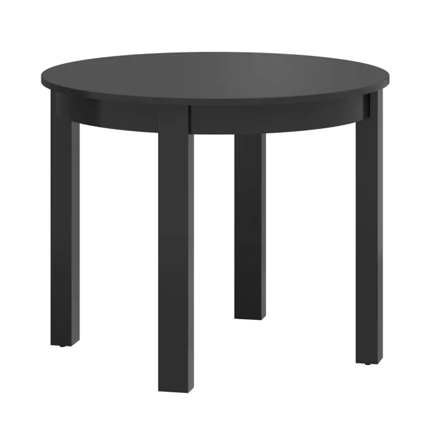 Table à manger ronde extensible 2 à 8 places stratifiés noir Yori | Maisons du Monde