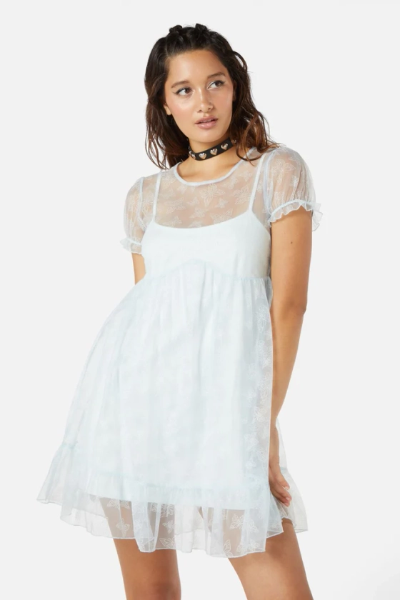 Butterflies On The Wall Mesh Dress