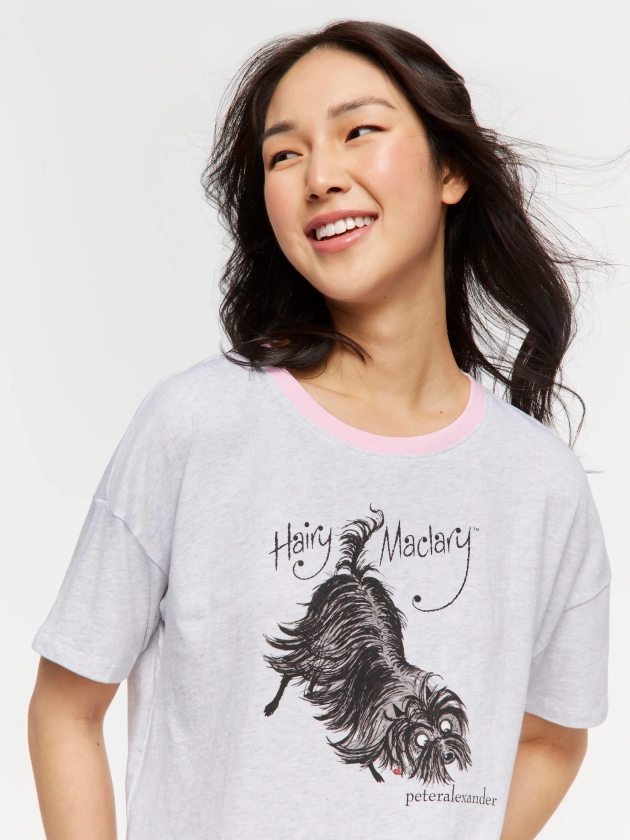 Hairy Maclary Tee Grey Marle - Peter Alexander Online