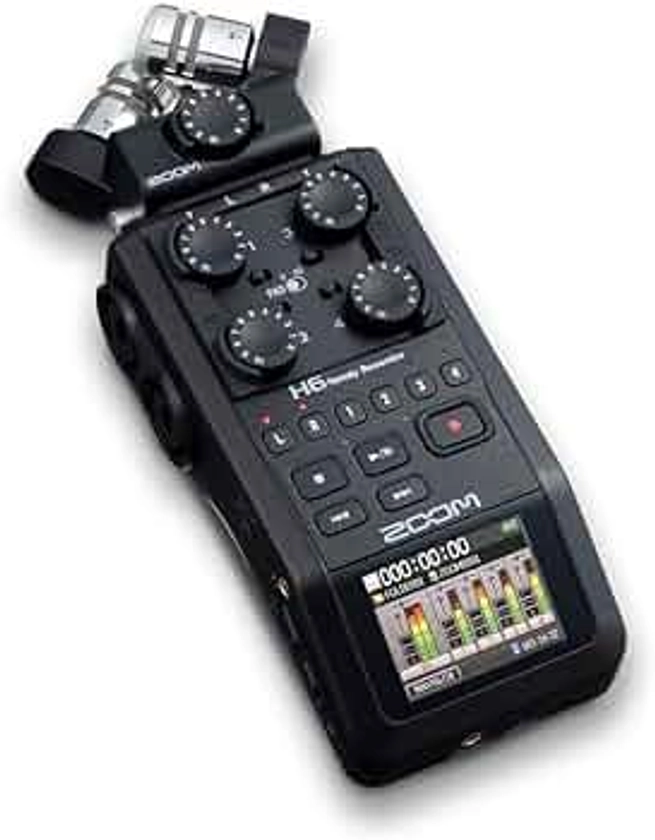 Zoom - H6-BLK - Enregistreur 6 pistes portable à microphones interchangeables - 1x microphone XY amovible et 4x entrées XLR
