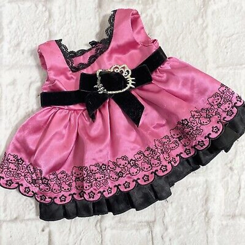 Build-A-Bear BAB Hello Kitty 35th Anniversary Pink Satin Dress | eBay