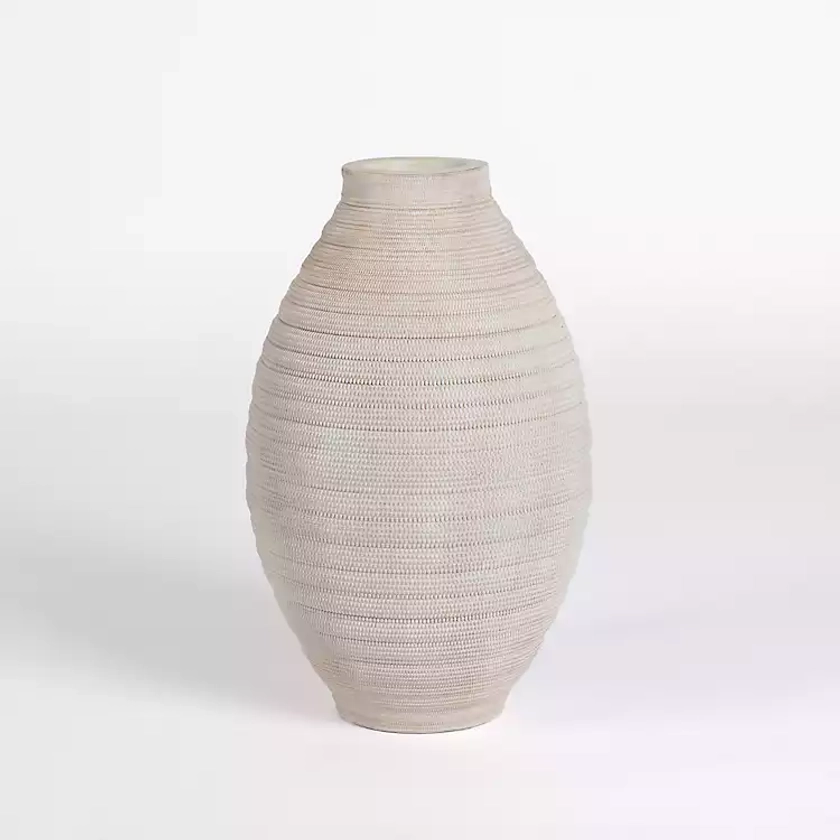 Emelia Ivory Textured Floor Vase, 21 in. | Kirklands Home