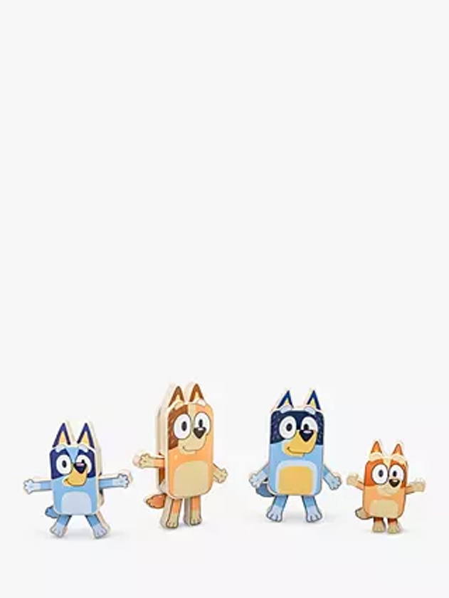 Bluey Wooden Character Figures, Set of 4, FSC-Certified Wood