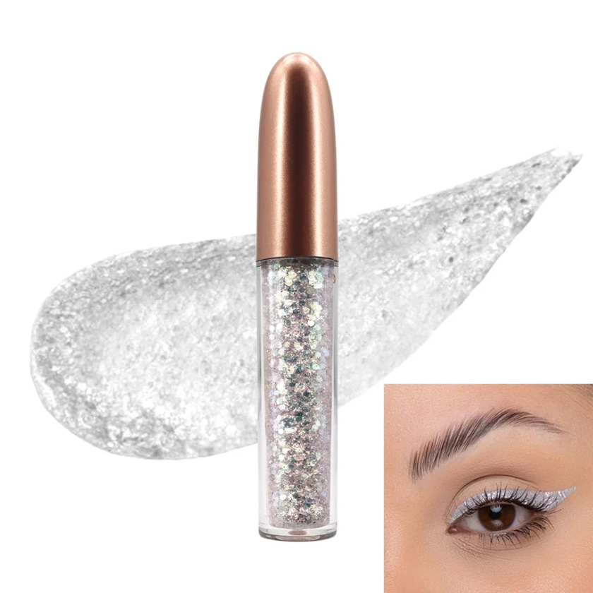 &quot;Delineador  Ojos Glitter  Liquido Escarchado Plateado&quot;