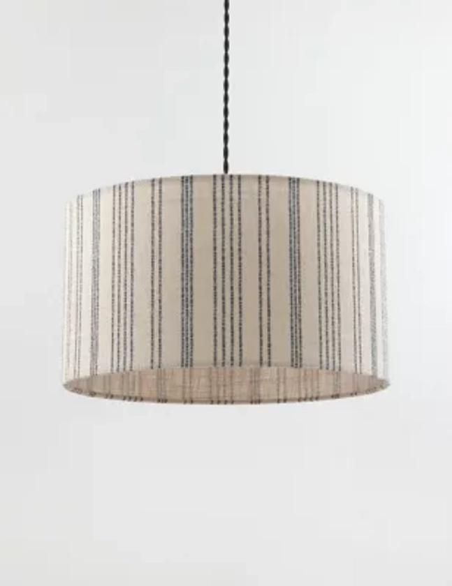 Noah Hessian Striped Lamp Shade | M&S Collection | M&S
