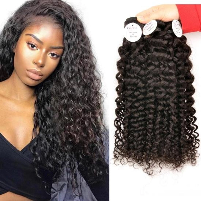 YVONNE Diamond Grade Natural Curly 1Bundle/lot Human Hair Weave 